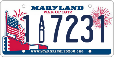 MD license plate 1AD7231