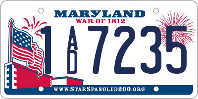 MD license plate 1AD7235