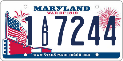 MD license plate 1AD7244