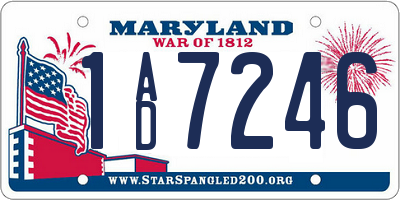 MD license plate 1AD7246