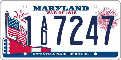 MD license plate 1AD7247