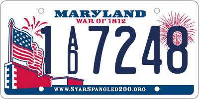 MD license plate 1AD7248