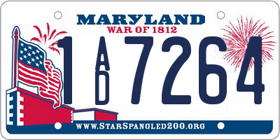 MD license plate 1AD7264