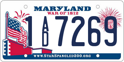 MD license plate 1AD7269