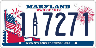 MD license plate 1AD7271