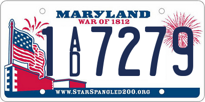 MD license plate 1AD7279