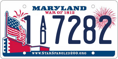 MD license plate 1AD7282