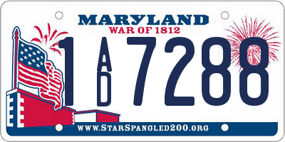 MD license plate 1AD7288