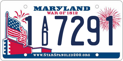 MD license plate 1AD7291