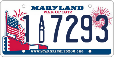 MD license plate 1AD7293