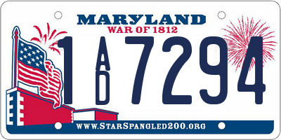 MD license plate 1AD7294