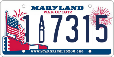 MD license plate 1AD7315