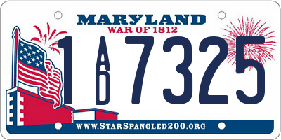 MD license plate 1AD7325
