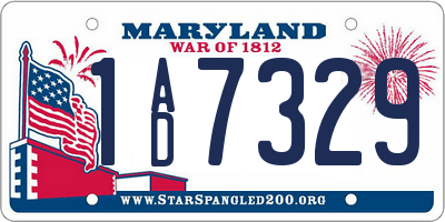 MD license plate 1AD7329