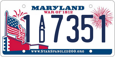 MD license plate 1AD7351