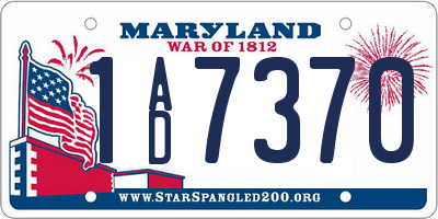 MD license plate 1AD7370