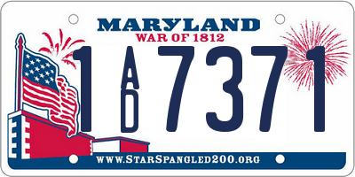 MD license plate 1AD7371