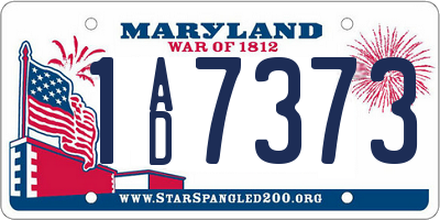 MD license plate 1AD7373