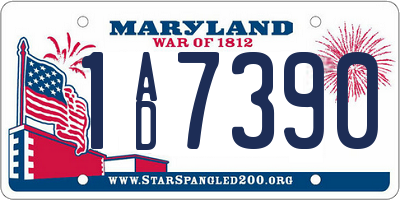 MD license plate 1AD7390