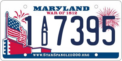MD license plate 1AD7395