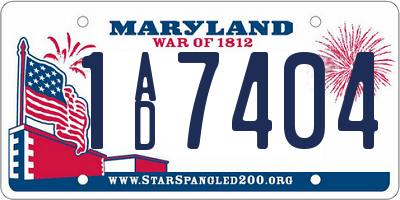 MD license plate 1AD7404