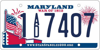 MD license plate 1AD7407