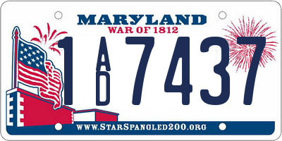 MD license plate 1AD7437