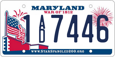 MD license plate 1AD7446