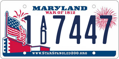 MD license plate 1AD7447