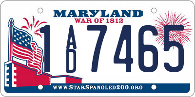 MD license plate 1AD7465