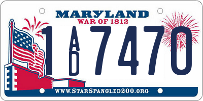 MD license plate 1AD7470