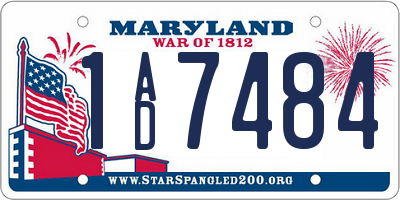 MD license plate 1AD7484