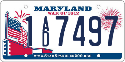MD license plate 1AD7497