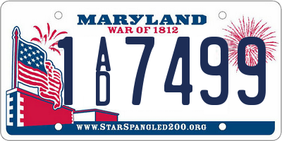 MD license plate 1AD7499
