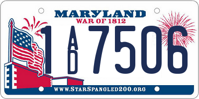 MD license plate 1AD7506