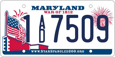 MD license plate 1AD7509