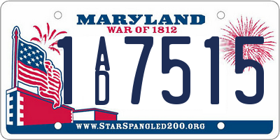 MD license plate 1AD7515