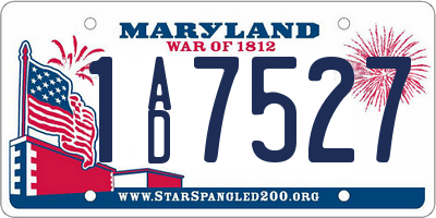 MD license plate 1AD7527