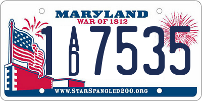 MD license plate 1AD7535
