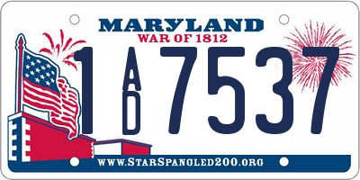 MD license plate 1AD7537