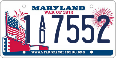 MD license plate 1AD7552