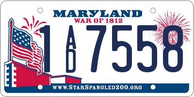 MD license plate 1AD7558