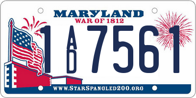 MD license plate 1AD7561