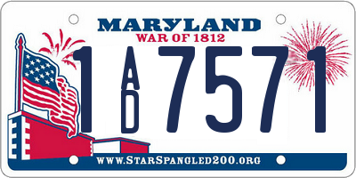 MD license plate 1AD7571