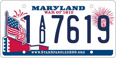 MD license plate 1AD7619