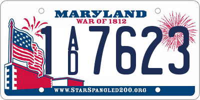 MD license plate 1AD7623