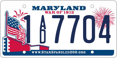 MD license plate 1AD7704