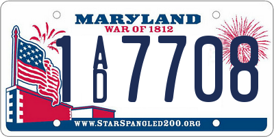 MD license plate 1AD7708