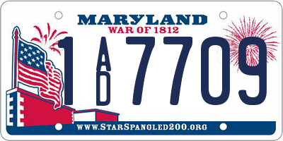 MD license plate 1AD7709