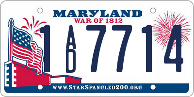 MD license plate 1AD7714
